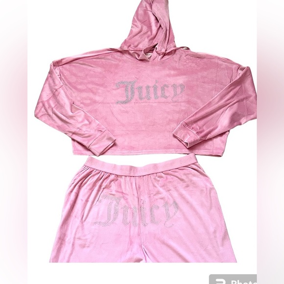 Juicy Couture Pink Velour Jogger Sleep Set Size Large NEW! - Picture 4 of 4